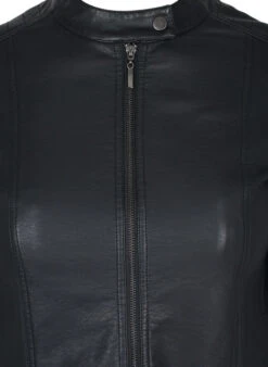 Zizzi Faux Leather Jacket With Pockets -Chic Soldes M61175A 0199 Details1