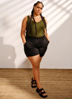 Zizzi Knitted Top With V-neckline