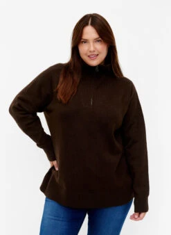 Zizzi Knitted Sweater With Zipper