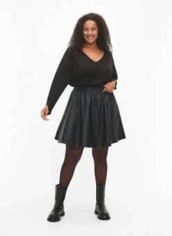 Zizzi Viscose Knit Blouse With Glitter -Chic Soldes M61197A 0199 ModelFullBody