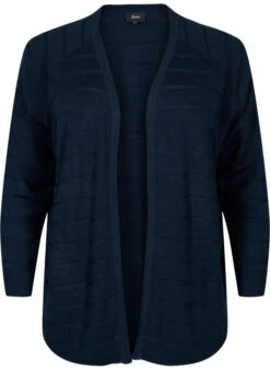 Zizzi Striped Tone-on-tone Cardigan -Chic Soldes M61198B 1494 Front