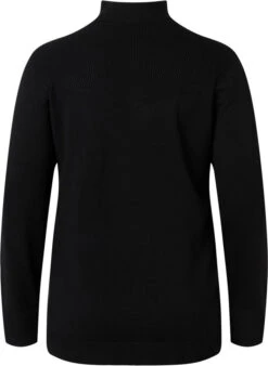 Zizzi Viscose Knit Blouse With High Neck And Zipper -Chic Soldes M61205A 0199 Back