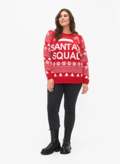 Zizzi Pullover With Christmas Pattern -Chic Soldes M61247H 1351 ModelFullBody