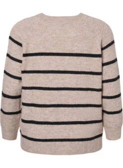Zizzi Knitted Blouse With Stripes -Chic Soldes M61257A 2237 Back