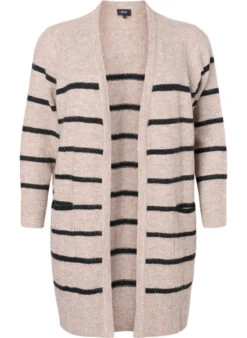 Zizzi Striped Knit Cardigan -Chic Soldes M61257B 2237 Front