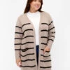 Zizzi Striped Knit Cardigan 1 Zizzi Striped Knit Cardigan -Chic Soldes M61257B 2237 ModelFront