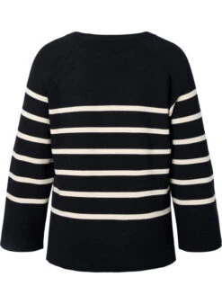 Zizzi Striped Viscose Sweater -Chic Soldes M61259A 0199 Back