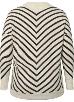 Zizzi Knitted Blouse With Diagonal Stripes -Chic Soldes M61263A 0747 Back