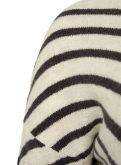 Zizzi Knitted Blouse With Diagonal Stripes -Chic Soldes M61263A 0747 Details2