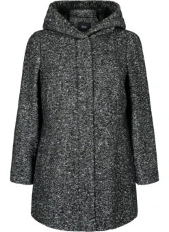 Zizzi Bouclé Coat With Wool -Chic Soldes M61267A 0199 Front