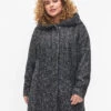 Zizzi Bouclé Coat With Wool -Chic Soldes M61267A 0199 ModelFront