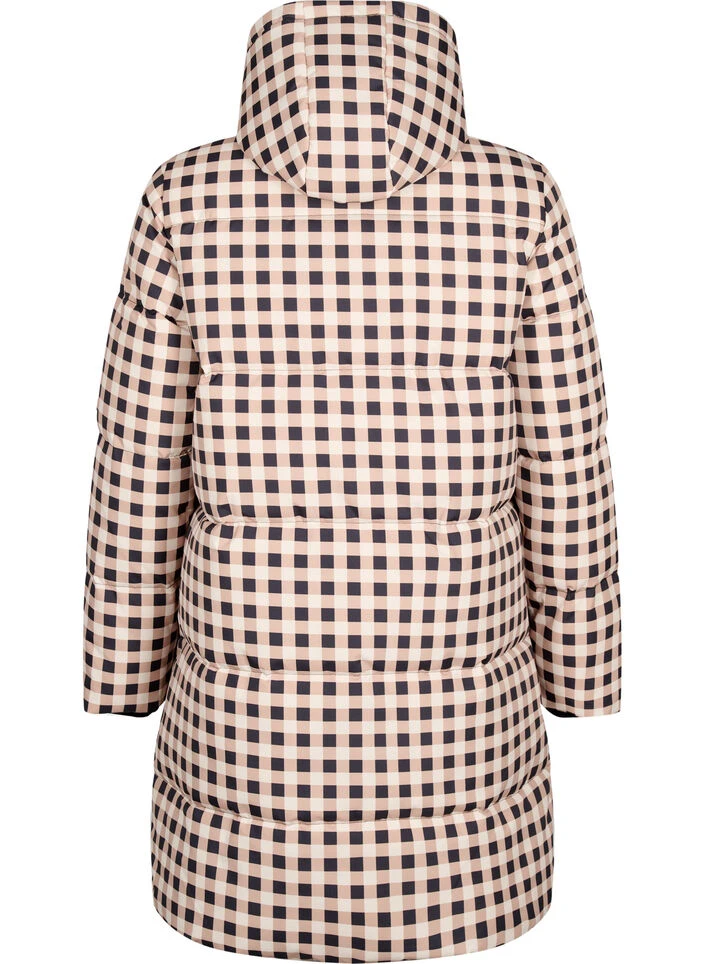 Zizzi Checked Puffer Winter Jacket 8 Zizzi Checked Puffer Winter Jacket – Image 6