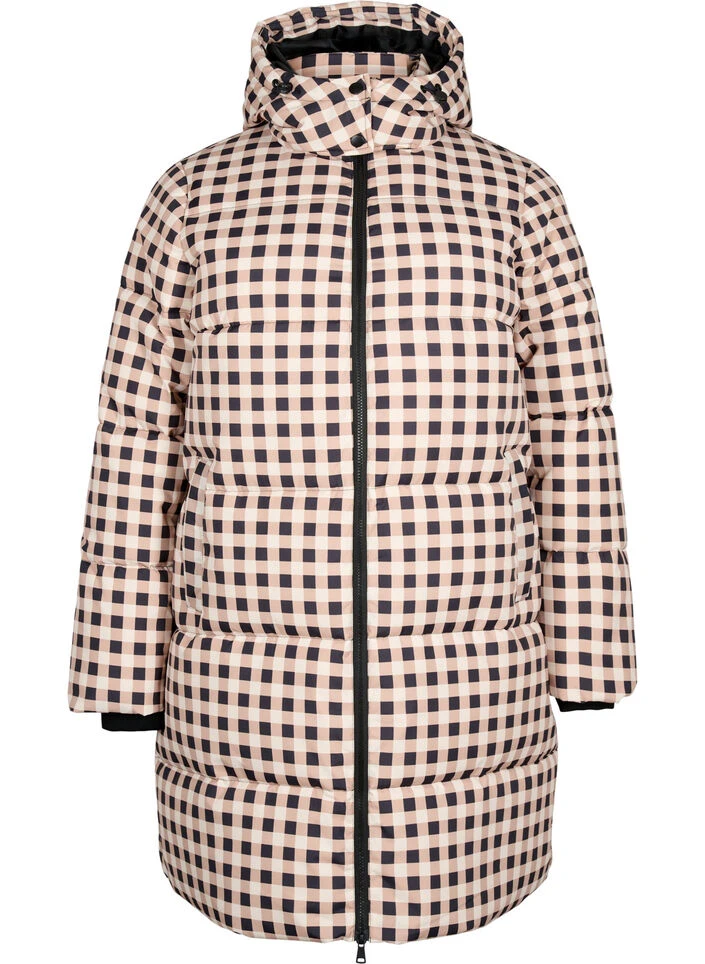 Zizzi Checked Puffer Winter Jacket 7 Zizzi Checked Puffer Winter Jacket – Image 5