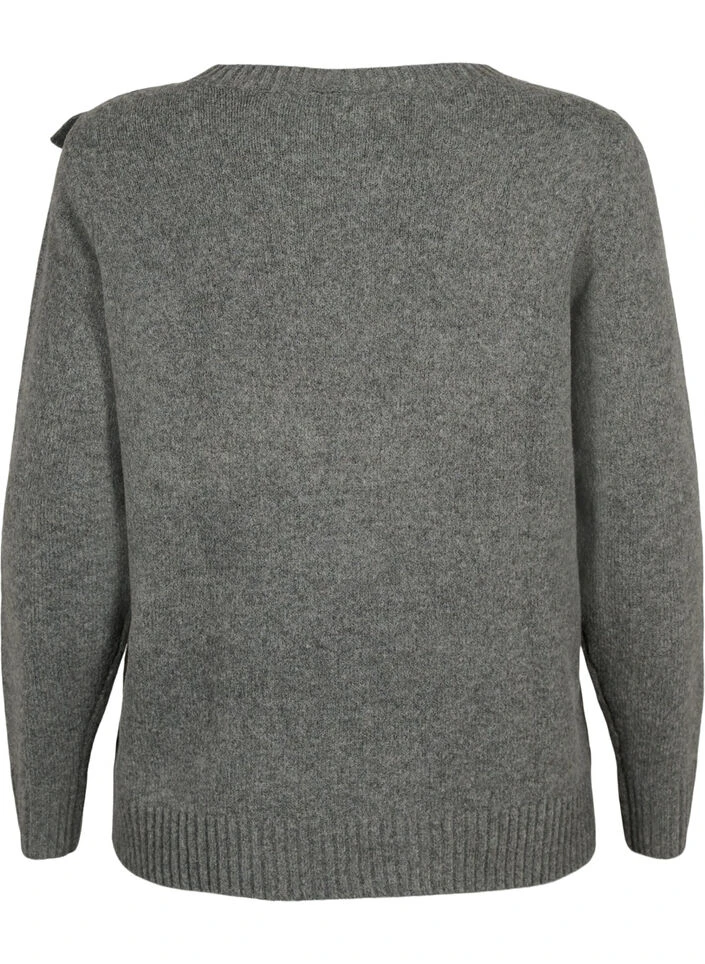 Zizzi Knitted Wool Sweater With Ruffle Detail 7 Zizzi Knitted Wool Sweater With Ruffle Detail – Image 5