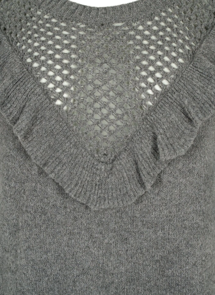 Zizzi Knitted Wool Sweater With Ruffle Detail 8 Zizzi Knitted Wool Sweater With Ruffle Detail – Image 6
