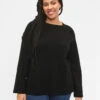 Zizzi Viscose Blend Pullover With Side Slit