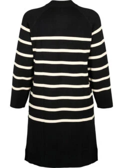Zizzi Striped Knit Dress With Turtleneck -Chic Soldes M61276B 0199 Back