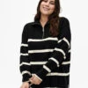 Zizzi Pullover With Stripes And High Collar -Chic Soldes M61276C 0199 ModelFront