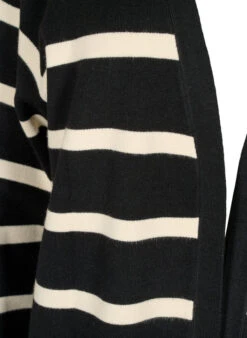 Zizzi Striped Knit Cardigan In Viscose Blend -Chic Soldes M61276E 0199 Details1