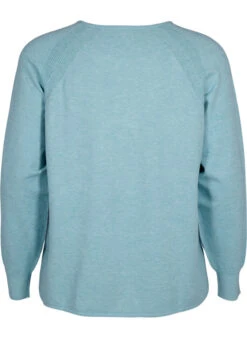 Zizzi Knitted Blouse With Raglan Sleeves -Chic Soldes M61277B 0254 Back