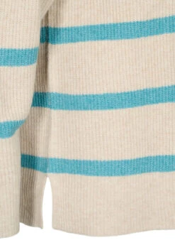 Zizzi Rib-knit Sweater With Stripes -Chic Soldes M61279A 1112 Details2
