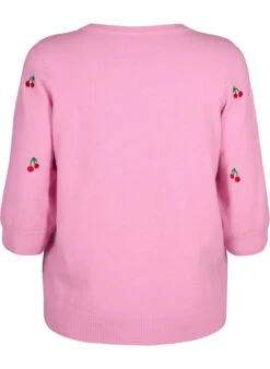 Zizzi 3/4 Sleeve Knitted Blouse With Cherry -Chic Soldes M61279G 0659 Back