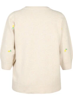 Zizzi 3/4 Sleeve Knitted Blouse With Lemons -Chic Soldes M61279G 1112 Back
