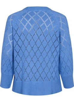 Zizzi Long Sleeve Knitted Blouse With Hole Pattern -Chic Soldes M61287A 0250 Back