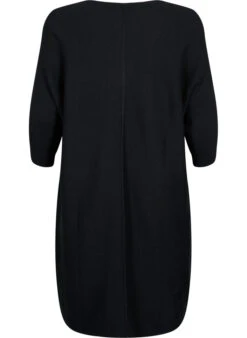 Zizzi Ribbed Dress With 3/4 Sleeves -Chic Soldes M61288A 0199 Back
