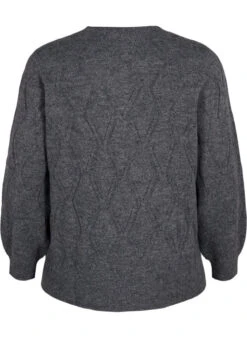 Zizzi Knitted Pullover With Hole Pattern -Chic Soldes M61290A 1801 Back