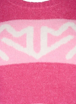 Zizzi Striped Knit Sweater With Graphic Pattern -Chic Soldes M61296A 2207 Details1