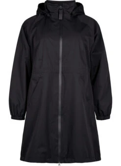 Zizzi Functional Coat With Pockets And Hood -Chic Soldes M61307A 0199 Front