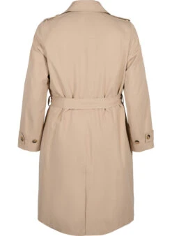 Zizzi Trench Coat With Pockets And Belt 17 Zizzi Trench Coat With Pockets And Belt -Chic Soldes M61312A 0711 Back