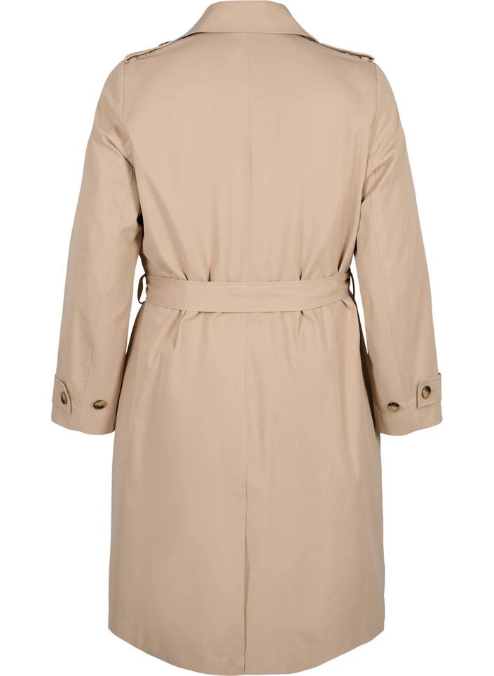 Zizzi Trench Coat With Pockets And Belt 9 Zizzi Trench Coat With Pockets And Belt – Image 7