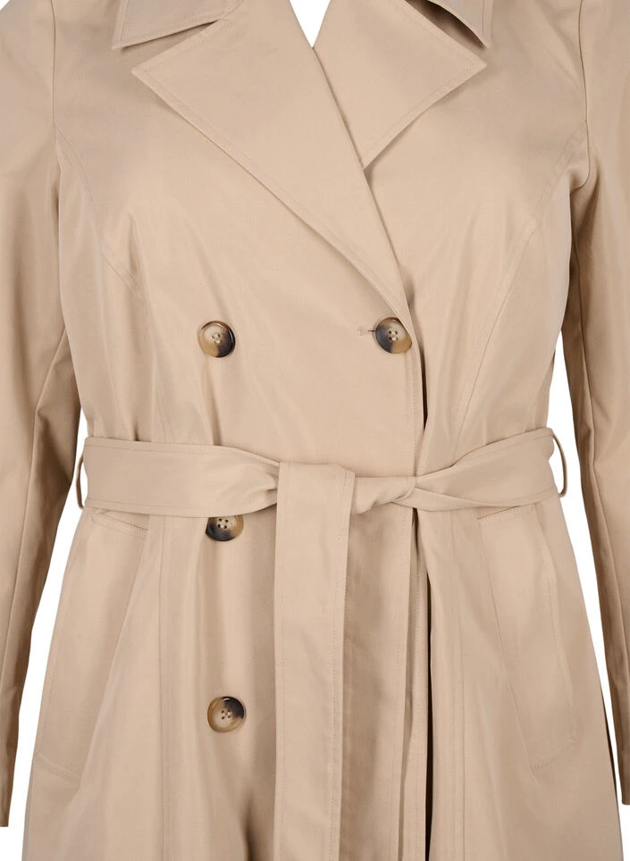 Zizzi Trench Coat With Pockets And Belt 10 Zizzi Trench Coat With Pockets And Belt – Image 8