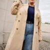 Zizzi Trench Coat With Pockets And Belt
