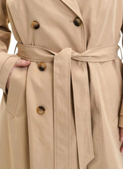 Zizzi Trench Coat With Pockets And Belt 14 Zizzi Trench Coat With Pockets And Belt -Chic Soldes M61312A 0711 ModelDetail1