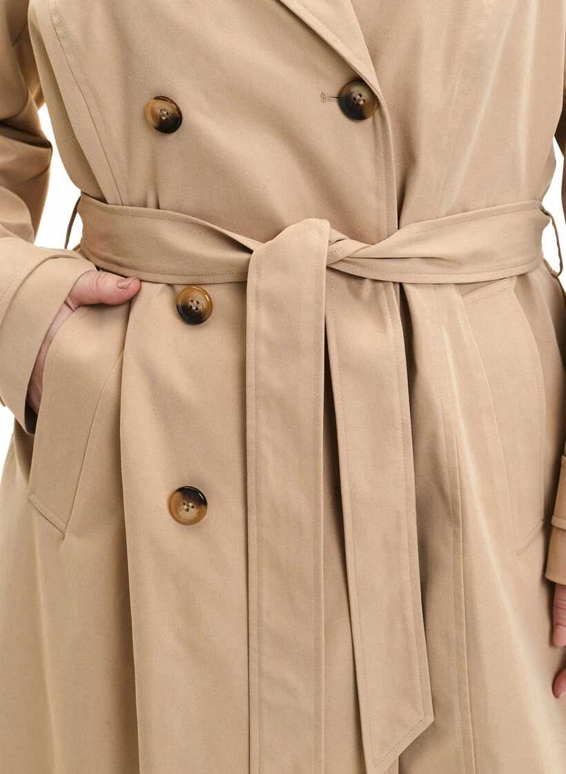 Zizzi Trench Coat With Pockets And Belt 6 Zizzi Trench Coat With Pockets And Belt – Image 4