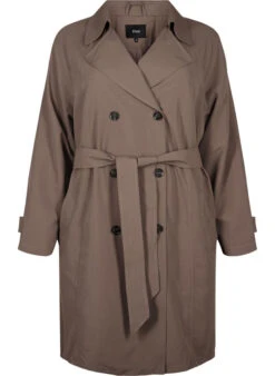 Zizzi Trench Coat With Belt And Slit -Chic Soldes M61313A 2369 Front
