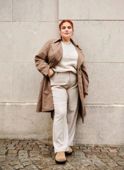 Zizzi Trench Coat With Belt And Slit