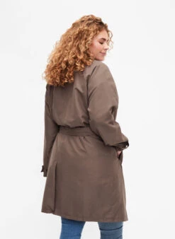 Zizzi Trench Coat With Belt And Slit -Chic Soldes M61313A 2369 ModelBack
