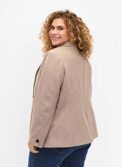 Zizzi Melange Blazer With Slit -Chic Soldes M61325A 1112 ModelBack