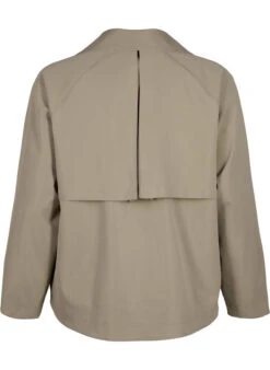 Zizzi Short Trench Coat With Snap Button Closure -Chic Soldes M61328A 0249 Back