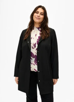 Zizzi Spring Jacket With Concealed Button Placket