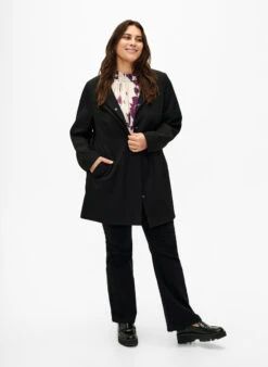 Zizzi Spring Jacket With Concealed Button Placket -Chic Soldes M61330A 0199 ModelFullBody