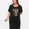 Zizzi Short-sleeved Nightgown In Organic Cotton (GOTS) -Chic Soldes M70007C 9991 ModelFront