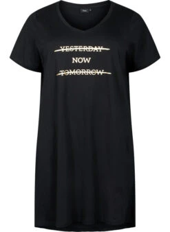 Zizzi Organic Cotton Nightdress With V-neck -Chic Soldes M70007D 0199 Front