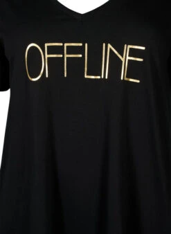 Zizzi Organic Cotton Nightdress With V-neck (GOTS) -Chic Soldes M70007D 9992 Details1