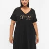 Zizzi Organic Cotton Nightdress With V-neck (GOTS)