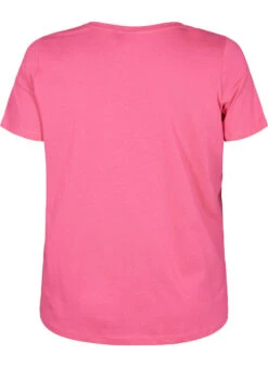 Zizzi Cotton Pyjama T-shirt With Print -Chic Soldes M70011B 0854 Back